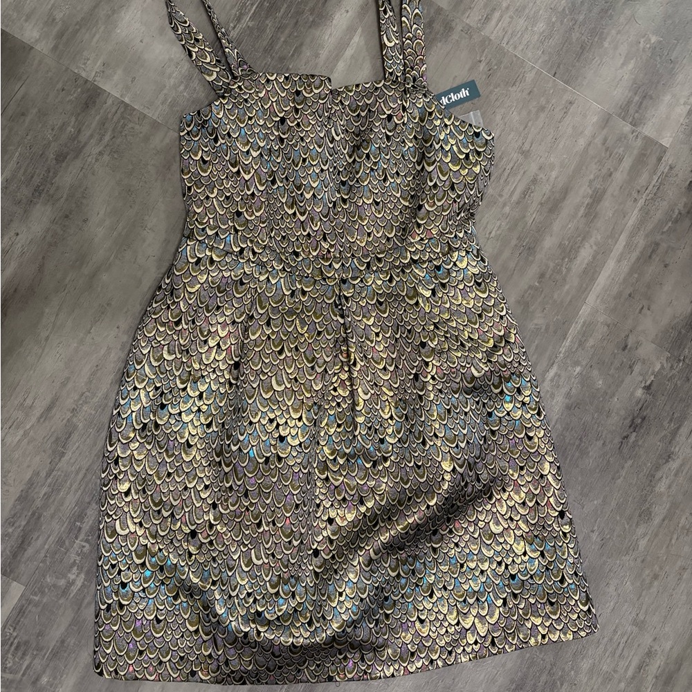 Modcloth Multicolor Scallop Mini Dress New with Tags Size 12 - Picture 2 of 13